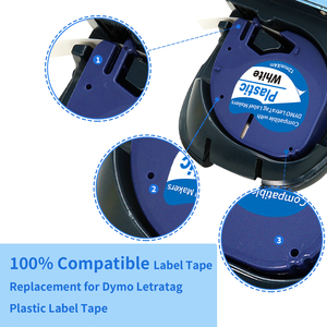 Cinta de etiquetas Compatible con <span class=keywords><strong>DYMO</strong></span>, nuevo embalaje Compatible con impresora de etiquetas LT-100H, 91201, 91202, 91203, 91331, 91221, 59422 - Product Image 2