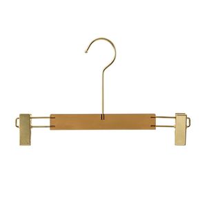 <span class=keywords><strong>Cintre</strong></span> en acrylique ambre doré avec pinces métalliques réglables, antidérapant, robuste, écologique, gain de place, pour pantalons et jupes - Product Image 1