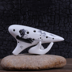 โอคาริน่าเซรามิก 12 รู รุ่นอัลโต AC ลายดอกบัวเพ้นท์มือ ขายส่งจากโรงงาน - Product Image 4