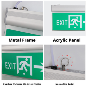 Lámpara de Seguridad con Indicación de Evacuación, <span class=keywords><strong>Luz</strong></span> Acrílica Colgante Verde, Señal de Salida de <span class=keywords><strong>Emergencia</strong></span>, Venta al Por Mayor - Product Image 3