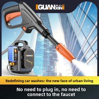 Lavadora de Autos Portátil de Alta Presión 24 bar 120W con Batería de Litio, Autocebante, Doble Uso, Recargable, Inteligente y de Alta Potencia, AC 220-240V