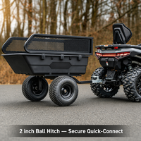 Remorque utilitaire tout-terrain robuste avec plateau inclinable - 1500 lb, pneus tout-terrain de 18 pouces, côtés en maille amovibles