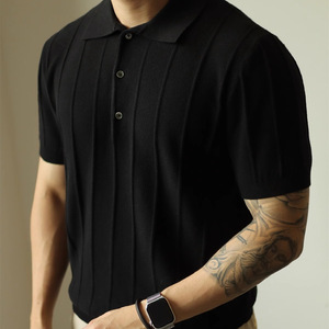 <span class=keywords><strong>Polo</strong></span> da <span class=keywords><strong>Uomo</strong></span> in Maglia Jacquard Retrò Traspirante in Poliestere, Stile Giapponese, <span class=keywords><strong>Manica</strong></span> <span class=keywords><strong>Corta</strong></span>, Leggera - Product Image 1