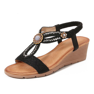 Elegantes Sandalias de Plataforma para Mujer, Punta Abierta, Parte Superior Sintética, Decoración de Pedrería, Forro de PU Transpirable, Tendencia de Moda de Verano - Product Image 5