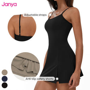 فساتين اللياقة البدنية سريعة الجفاف للنساء من Janya ، ملابس اليوغا والجولف بدون أكمام ، شعار مخصص ، فستان تنس جديد من روبا ديبورتيفا موجيل <span class=keywords><strong>2</strong></span> في 1 - Product Image 4