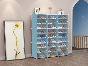 خزانة وحدات لتوفير المساحة، منظم أحذية محمول، خزانة تخزين أحذية بلاستيكية - Product Image 3