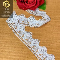 LEIXUSI Dentelle soluble dans l'eau blanche de 3,5 cm, brodée pour vêtements DIY, rideaux, décoration intérieure, vente en gros en stock