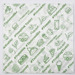 Feuilles de papier sulfurisé imprimé pour emballage alimentaire, papier alimentaire résistant à la graisse pour usage en restauration et boulangerie - Product Image 1