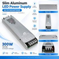 Alimentation LED en aluminium ultra-mince 12V 25A 300W, driver LED à tension constante AC176-264V CE ROHS pour bande LED et signalétique
