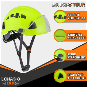 Casque de sécurité industriel avec visière rabattable et ventilation, avec sangle de mentonnière, équipement de protection individuelle professionnel pour la construction - Product Image 2