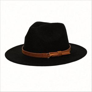 Chapeau Fedora Classique en Feutre à Large Bord, 21 Couleurs Disponibles, Motif Imprimé, Décoration Ruban, Unisexe pour Fêtes - Vente en Gros - Product Image 2
