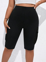 Shorts de jogging et de cyclisme pour femmes, séchage rapide, taille haute élastique, avec poches latérales, pour le sport, la course et le yoga