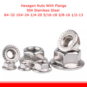 Mặt bích hạt 8 #-32 10 #-24 1/4-20 5/16-18 3/8-16 1/2-13 304 thép không gỉ răng cưa Hex Nut tất cả kim loại chèn hình lục giác mặt bích NUT - Product Image 2