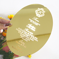 Grabado de forma oral, redacción personalizada, espejo dorado, tarjeta de menú acrílico, diseño creativo