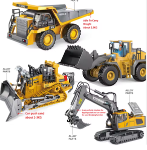 Rcショベル玩具リモコントラック掘削機セット音楽/音合金シミュレーションアプリ制御100mレンジ屋内屋外用 - Product Image 1