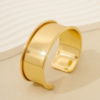 Bracelet manchette de luxe pour femme en alliage, plaqué or, design irrégulier, simple, avec breloque ouverte