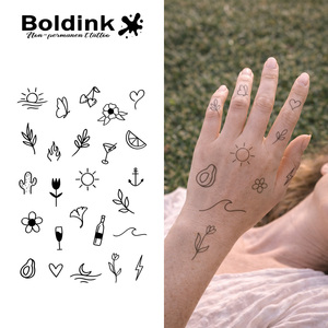 Tatuaje Temporal Semipermanente de Aguacate con Ondas Realistas de Boldink, Resistente al Agua, de Larga Duración (2 Semanas), con Tinta Jagua - Product Image 1