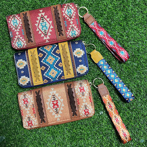 Portefeuille long pour femme Design aztèque Zip Around Card Holder Wrist Wallet - Product Image 6