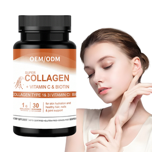 Capsules <span class=keywords><strong>de</strong></span> collagène hydrolysé pour éclaircir la peau, soutien antioxydant, biotine, <span class=keywords><strong>vitamine</strong></span> C, acide hyaluronique, végétalien, sans sucre, pour adultes - Product Image 1