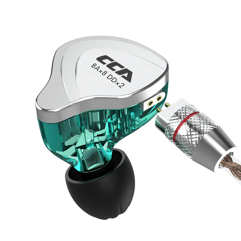CCA C10 HiFi dans l'oreille moniteur écouteur 3.5mm câble détachable technologie hybride casque Hi-fi stéréo casque musicien écouteurs