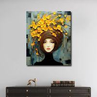 Peinture à l'huile 100% peinte à la main, portrait abstrait moderne de femme, toile personnalisée, peinture décorative à suspendre