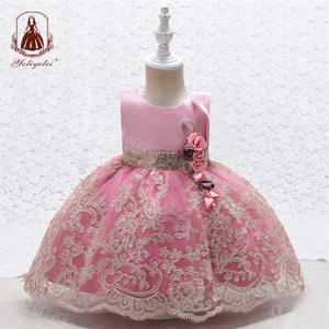 Yoliyolei-vestidos florales para bebés Y niñas De 6 a 9 meses, Ropa De niños Y niñas De satén Formal De Pascua, venta Al Por Mayor - Product Image 3