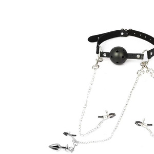 ชุดอุปกรณ์ BDSM ยี่ห้อ LeYuan สำหรับผู้หญิง - ที่ปิดปากซิลิโคน, ที่หนีบหัวนม, และชุดอุปกรณ์เสียบก้น - ของเล่นทางเพศสำหรับคู่รัก - Product Image 1
