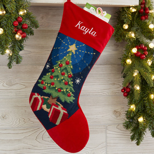Personnalisé <span class=keywords><strong>Vintage</strong></span> Old-Fashion Needlepoint Santa Chaussettes Broderie Famille Cadeau Bas <span class=keywords><strong>De</strong></span> Noël - Product Image 4