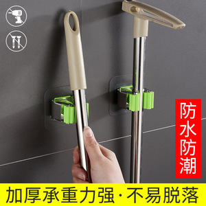 Stainless Steel Mop <b>Clip</b> <b>Hook</b> Non Marking No Drill Easy Installation For Bathroom Modern Style Single <b>Hook</b> With Stickers - Product Image 3