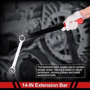 Juego de 15 Herramientas Profesionales con Trinquete para Correas Serpentinas, Modelo ST123, para Uso Automotriz, Hecho en China - Product Image 5