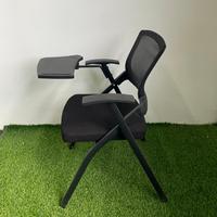Chaise de conférence ergonomique en maille noire avec tablette d'écriture pour salle de réunion et bureau – Vente en gros