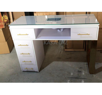 Meubles de salon de manucure Table de manucure en or blanc Table de manucure de luxe
