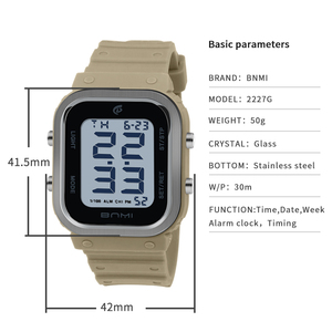 Sáng kỹ thuật số thể thao đồng hồ TPU với báo động đồng hồ Chronograph thể thao chạy đồng hồ - Product Image 4