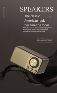 Loa Bluetooth gỗ chất lượng cao, âm thanh cổ điển, kiểu dáng <span class=keywords><strong>retro</strong></span>, radio không dây, Bluetooth 5.3, loa siêu trầm di động - Product Image 2