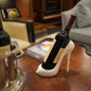 Nouveau Porte-Bouteille de Vin Élégant en Forme de Chaussure à <span class=keywords><strong>Talon</strong></span> Haut, Accessoire de Panier Cadeau, Artisanat Créatif en Résine pour la Maison, Chaussure Rouge - Product Image 2
