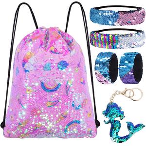 Mermaid Reversible Sequin <strong>Unicorn</strong> Drawstring Backpack Customized Gift Set <strong>Party</strong> <strong>Bag</strong> - Product Image 2