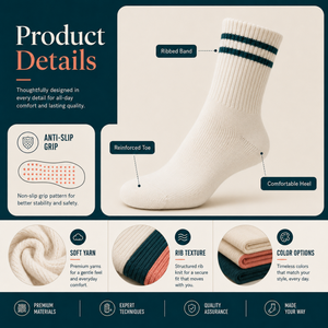 Chaussettes personnalisées en coton de haute qualité, brodées avec logo, pour femme, sport, chaussettes courtes ou mi-mollet, vente en gros - Product Image 3
