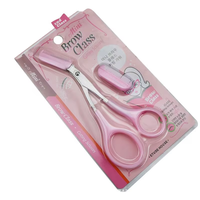 Vente en gros de ciseaux à sourcils multifonctions 2-en-1 en acier inoxydable et plastique, colorés, personnalisables et remplaçables, de haute qualité