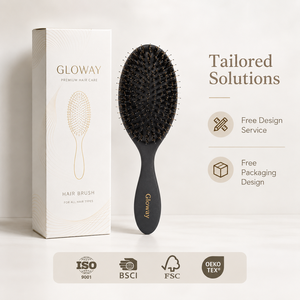 <span class=keywords><strong>Cepillo</strong></span> para el Cabello LOGO <span class=keywords><strong>Profesional</strong></span>, Ovalado, con Cerdas de Jabalí y Nylon, Color Negro Mate, para Desenredar y Masajear el Cuero Cabelludo, para un Cabello Suave - Product Image 1