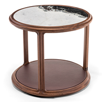 Table basse minimaliste avec étagère de rangement intégrée en pierre, design nordique de luxe, pour appartement, villa, décoration intérieure