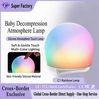 Nouvelle lampe arc-en-ciel transfrontalière en silicone multicolore pour enfants, avec poignée, à commande tactile, protectrice des yeux et anti-stress, petite taille