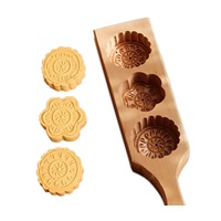 Vorzugspreis Moon Cake Mould 3 Blumen form für Muffin Mooncake Cookie Biscuit Chocolate Pumpkin Pie