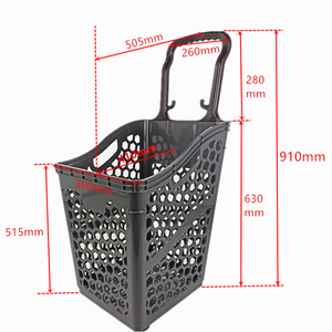 <span class=keywords><strong>Panier</strong></span> roulant à 4 roues de supermarché en plastique de <span class=keywords><strong>grande</strong></span> capacité avec personnalisation - Product Image 2