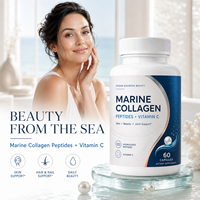 Capsule de collagène marin personnalisable avec vitamine C, usine certifiée GMP, service d'étiquetage privé OEM pour la peau