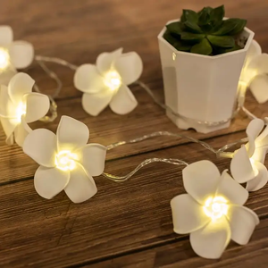 Kanlong – guirlande lumineuse à fleurs en tissu de 10l avec ornements <span class=keywords><strong>LED</strong></span> blanc chaud EV prix approprié décoration de fête en plein air pour la saint-valentin - Product Image 1