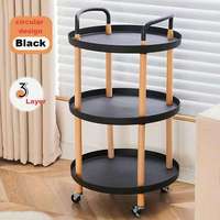 Chariot de rangement multifonctionnel à trois niveaux sur pied pour collations/repas, idéal pour chambre, salon, cuisine