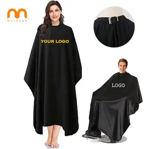 hairdresser gown with hook custom logo black barber waterproof shampoo cape and apron for salons