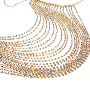 Vitiana — chaîne de poitrine en plaqué or, bijoux sexy pour plage d'été - Product Image 4