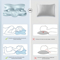 Oreiller en mousse à mémoire de forme en forme de papillon, ergonomique, multifonctionnel, pour dormir sur le côté, avec une taie d'oreiller amovible et lavable en machine