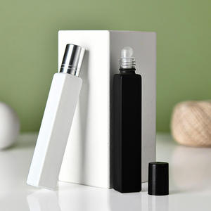 Matte Black Glass Spray <b>Bottle</b> Gold Silver Black Lid <b>10ml</b> Square White Frost Cosmetic Packaging Perfume Refillable <b>Bottles</b> - Product Image 5
